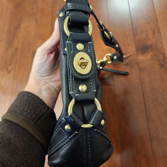 Coach Carly vintage black leather shoulder bag - Picture 6 of 13